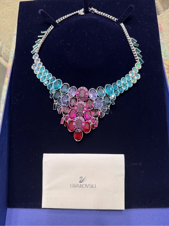 Swarovski Jewelry - Swarovski Multicolor Crystal Bib Necklace with Blue, Purple, Pink and Red Stones